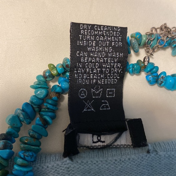 Dd Collection Pretty Cashmere Blue Short Sleeve Sweater - Picture 8 of 11